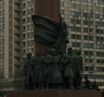 Figures around the base of Lenin Monument