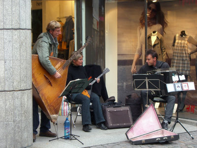 Street mucisians playing at Stroget @ Copenhagen, Denmark