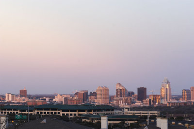 Skyline and Glowing Sky