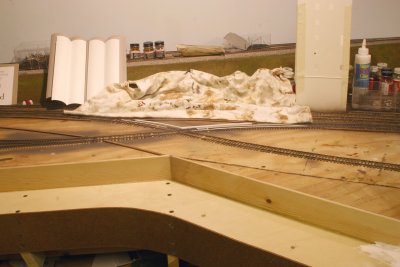 Crossing and grain elevator track in place