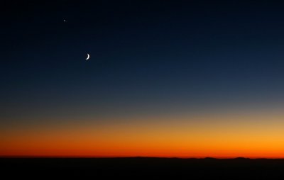 moon star sunset