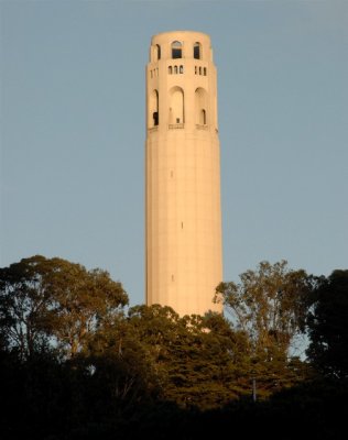 Coit Tower at dusk