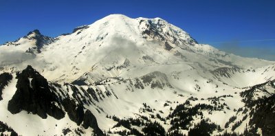 looking at little Tahoma and Rainier