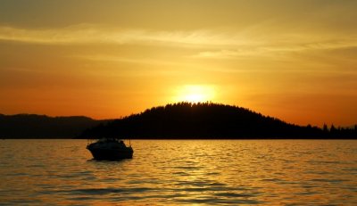 sunset on Lake Coeur d'Alene