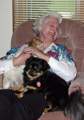 Aunt Ruth With My Doggies at Our House 2007