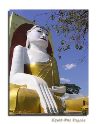 Kyaik Pun Paya was known the Four Seated Buddha shrine