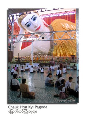 Chauk htut kyi; one of the biggest and most graceful Reclining Buddha statues