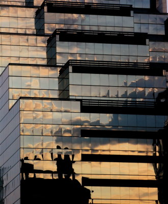 Reflections of  Sunset in Atlanta, Ga. Office Building.