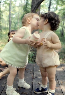 Kim gets affectionate with friend 60's