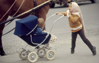 Young boy plays like Mom,Europe