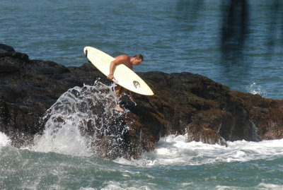 Surfer Hitting the water, Tahiti