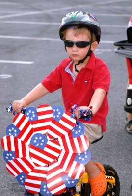 Patriotic Young Cyclist
