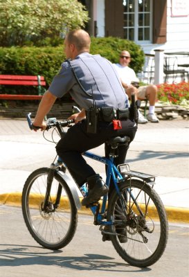 Island Police ride Bikes on Patrol