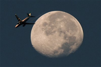 Moon with Airplane