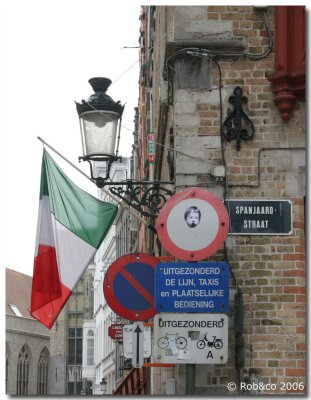 Spanish street taken over by Italians.