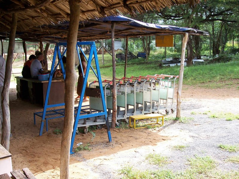 Baggage carts at Lamu airport-2943