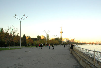 Baku boardwalk along the Caspian Sea