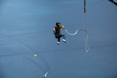 Bungy Jumper, High Above Queenstown and Lake Wakatipu