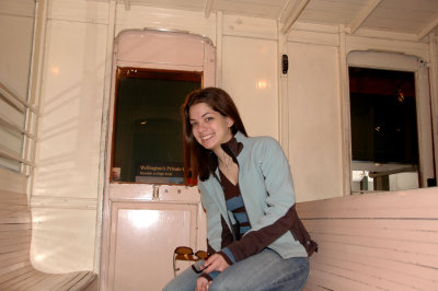 Sam in an old cable car