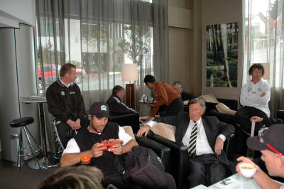The New Zealand Black Caps - the national cricket team - relaxing before a game with Sri Lanka
