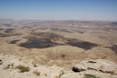 Looking down into the Ramon Crater from the rim