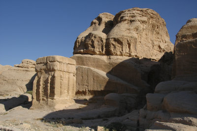Along the path from the entrance to the Siq