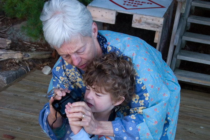 Susan and Henry---binoculars lesson