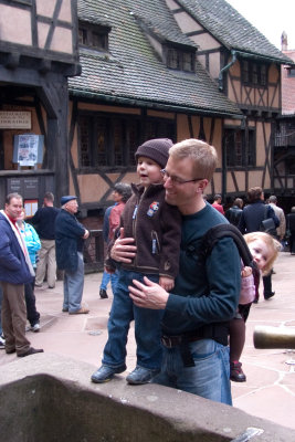  Sam,Peter, and Grace in the castle courtyard