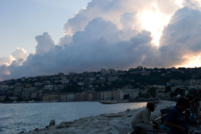 A twilight walk along the Riviera di Chiaia