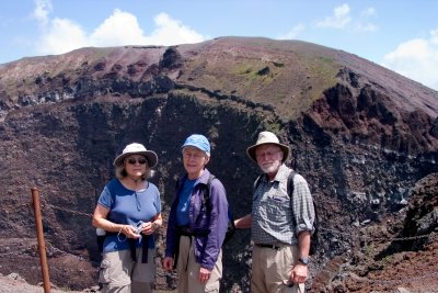 Ronna, Susan, and Martin--crater in background
