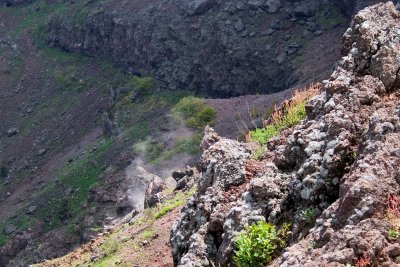 Steam escaping in the crater