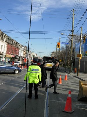 Police making sure everyone is safe here in Toronto