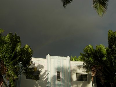 The day I was leavig Florida I was standing outside the hotel .
Suddenly this woman started to call to me I was thinking she wanted some $ so I prentened not to see her.
She kept on calling and I finaly said hello.
She then went on to tell me to look behind me as there was this beautiful rainbow above my head .
She didn't want anything but to tell me about the rainbow she didn't have to tell me she could have just kept on walking but she decided to share her joy of the rainbow with me .
I thought that was so nice of her.
