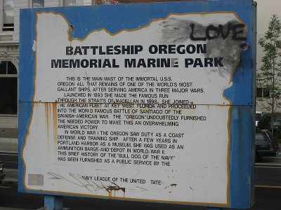 Battleship Oregon Mast Plaque