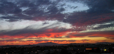Sunset from eastbay window, 9/25/05
