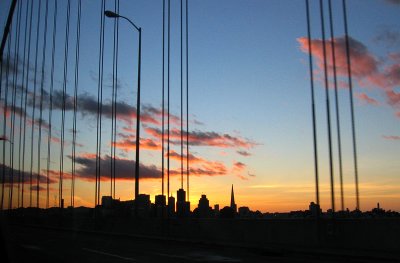 San Francisco skyline  from bay bridge