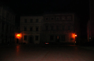 Back to now dark, quiet piazza after dinner