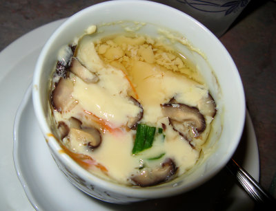 Egg custard soup with DELICIOUS mushrooms