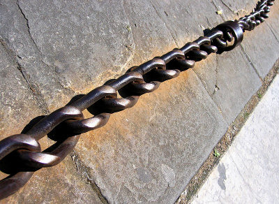 Chain on the perimeter of the Church of San Michele