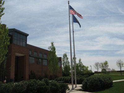 PSU Harrisburg Library and Flags