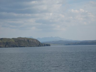 Approaching Skye, Cuillins on the horizon