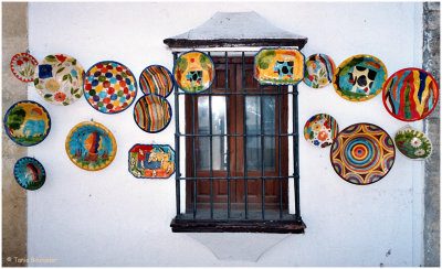 Wall covered with plates