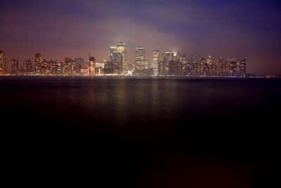 Nightfalls on lower Manhattan