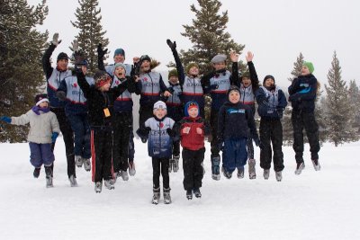 High flying Telemark Ski Team at Midget Championships