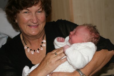 Nan holding Charli for the first time
