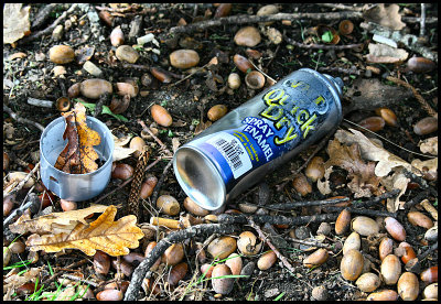 Spray Paint can among the graves