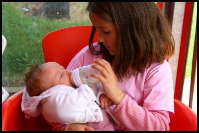 Molly feeding Charli