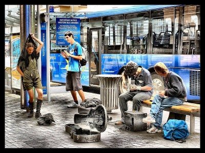 Busking at Downtown Auckland