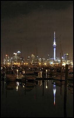 Westhaven Marina at night