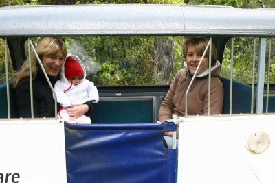 Aunti Carli, Charli and Julie in the little train